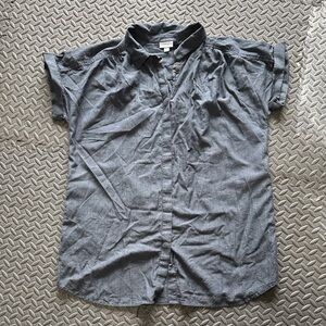 Pure Jill Short-Sleeve Button Tunic length shirt